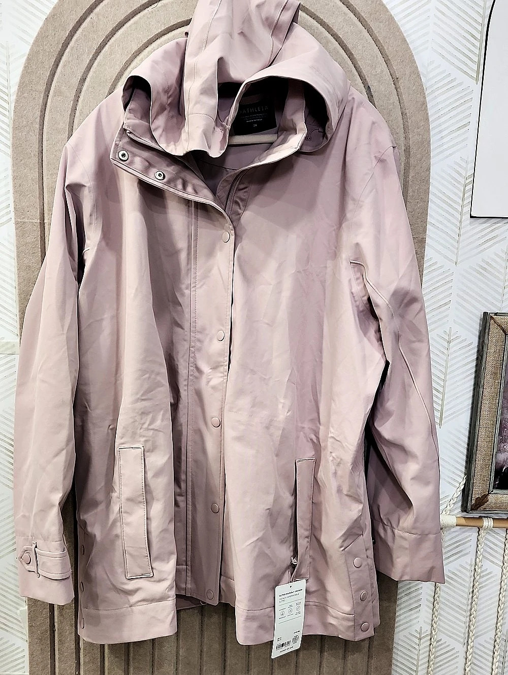 $169 MSRP Athleta Sutro Rainout Trench Raincoat in Pink Size 2X NWT